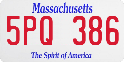 MA license plate 5PQ386