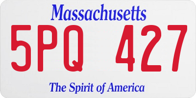 MA license plate 5PQ427