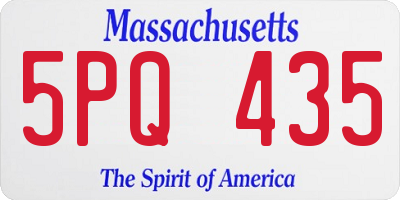 MA license plate 5PQ435