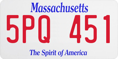 MA license plate 5PQ451