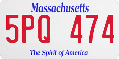 MA license plate 5PQ474