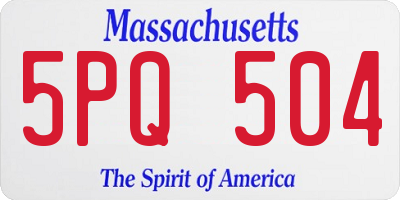 MA license plate 5PQ504