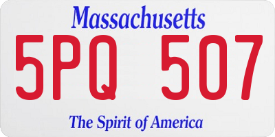 MA license plate 5PQ507