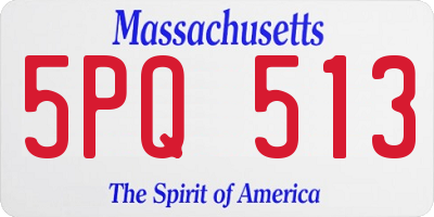 MA license plate 5PQ513