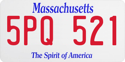 MA license plate 5PQ521