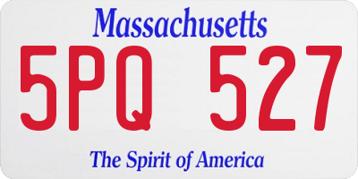 MA license plate 5PQ527