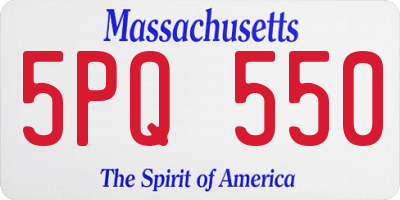 MA license plate 5PQ550