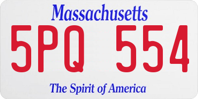 MA license plate 5PQ554