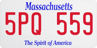MA license plate 5PQ559