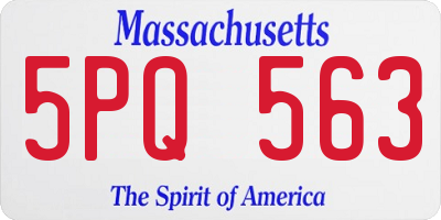 MA license plate 5PQ563