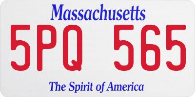 MA license plate 5PQ565