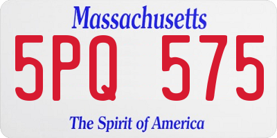MA license plate 5PQ575