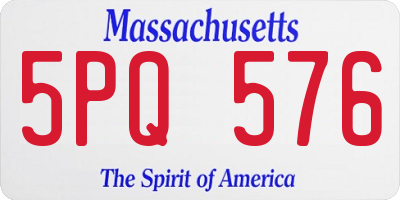MA license plate 5PQ576