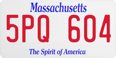 MA license plate 5PQ604