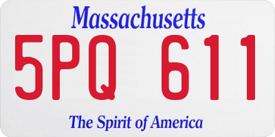 MA license plate 5PQ611