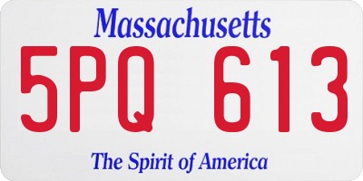 MA license plate 5PQ613