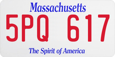 MA license plate 5PQ617