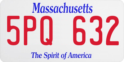 MA license plate 5PQ632