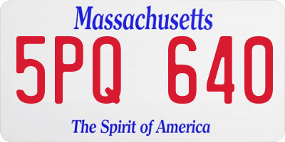 MA license plate 5PQ640