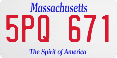MA license plate 5PQ671