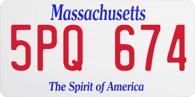 MA license plate 5PQ674