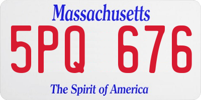 MA license plate 5PQ676