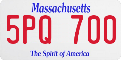 MA license plate 5PQ700