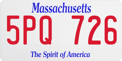 MA license plate 5PQ726