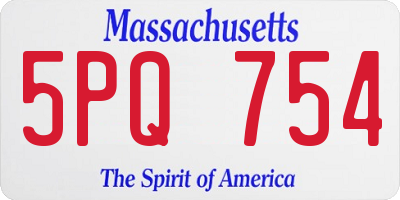 MA license plate 5PQ754