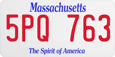 MA license plate 5PQ763
