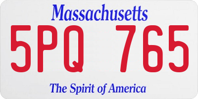 MA license plate 5PQ765