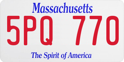 MA license plate 5PQ770