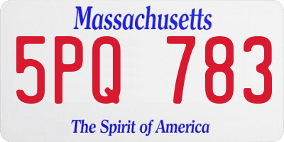 MA license plate 5PQ783