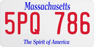 MA license plate 5PQ786