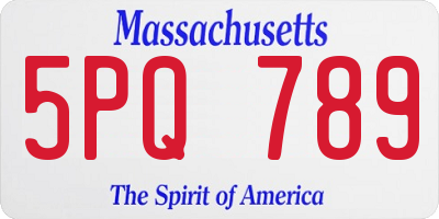 MA license plate 5PQ789