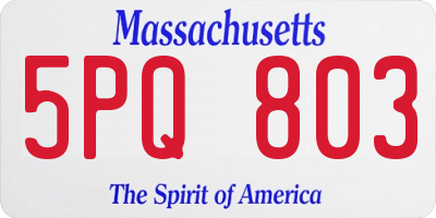 MA license plate 5PQ803