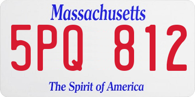MA license plate 5PQ812