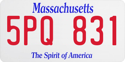 MA license plate 5PQ831