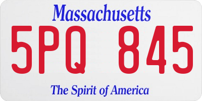 MA license plate 5PQ845