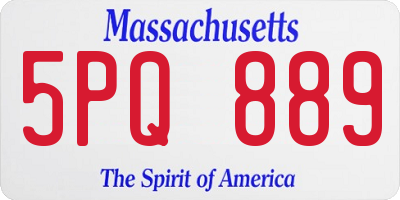 MA license plate 5PQ889
