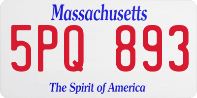 MA license plate 5PQ893
