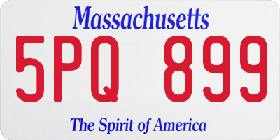 MA license plate 5PQ899