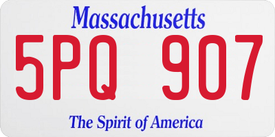 MA license plate 5PQ907