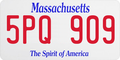MA license plate 5PQ909