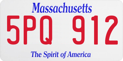 MA license plate 5PQ912