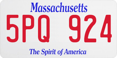 MA license plate 5PQ924