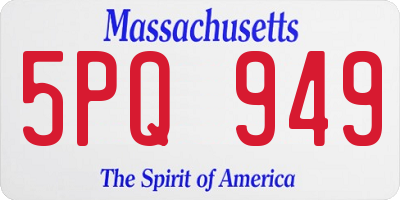 MA license plate 5PQ949