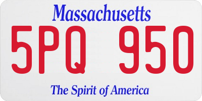 MA license plate 5PQ950
