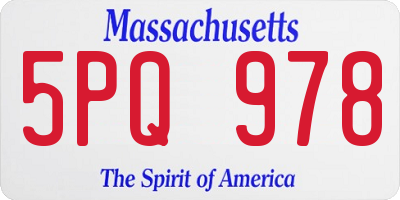 MA license plate 5PQ978