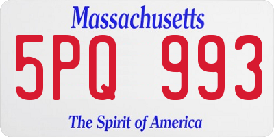 MA license plate 5PQ993